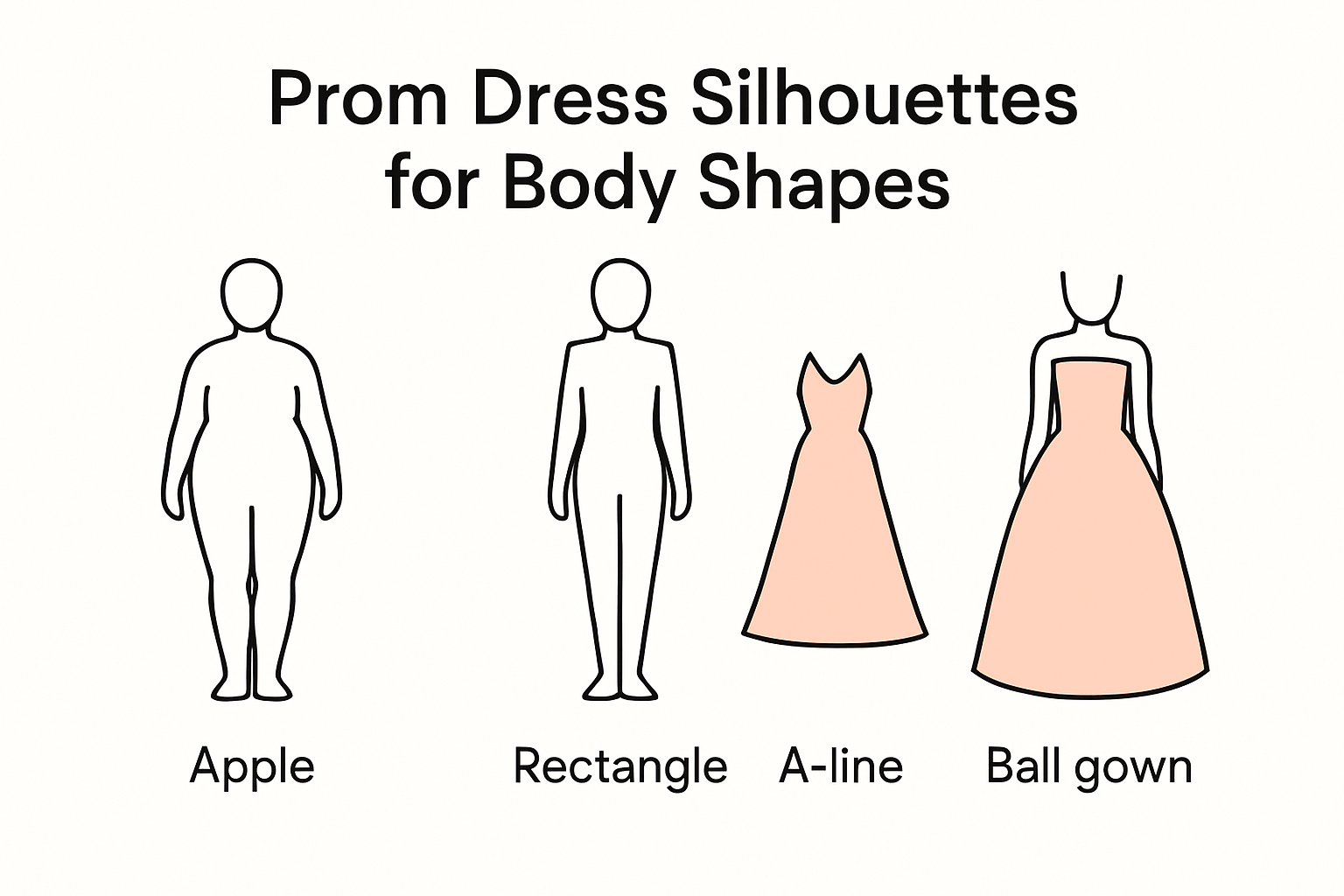 Infographic comparing body shapes and dress styles