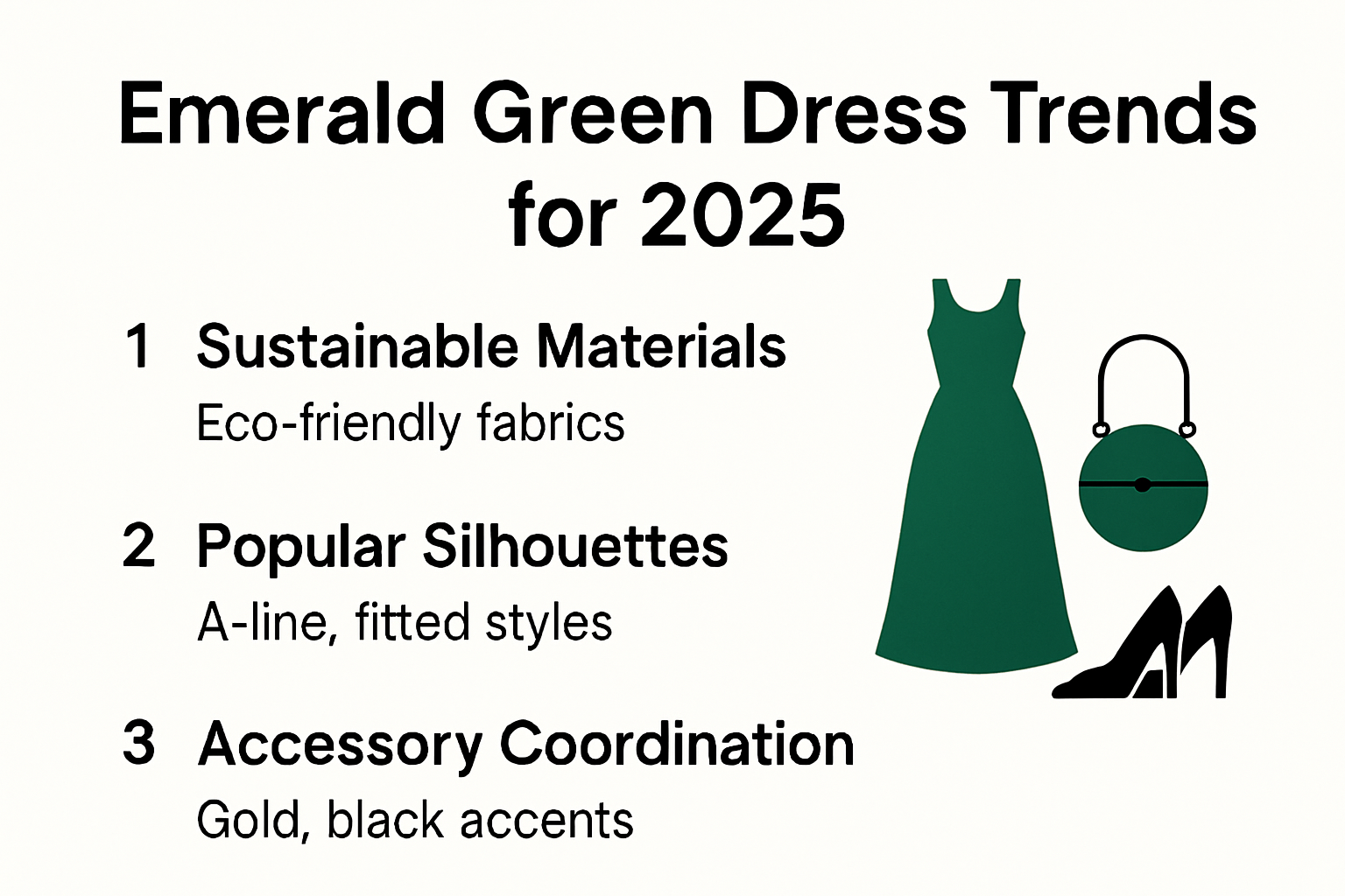 2025 emerald green dress styling trends overview infographic