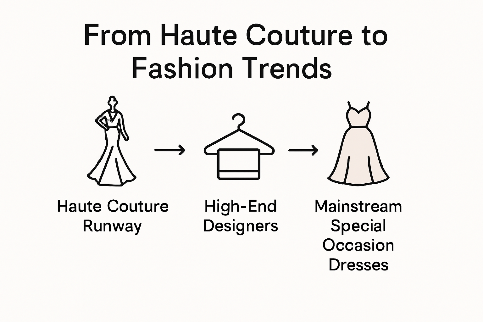 Infographic showing haute couture influence on prom and bridal trends