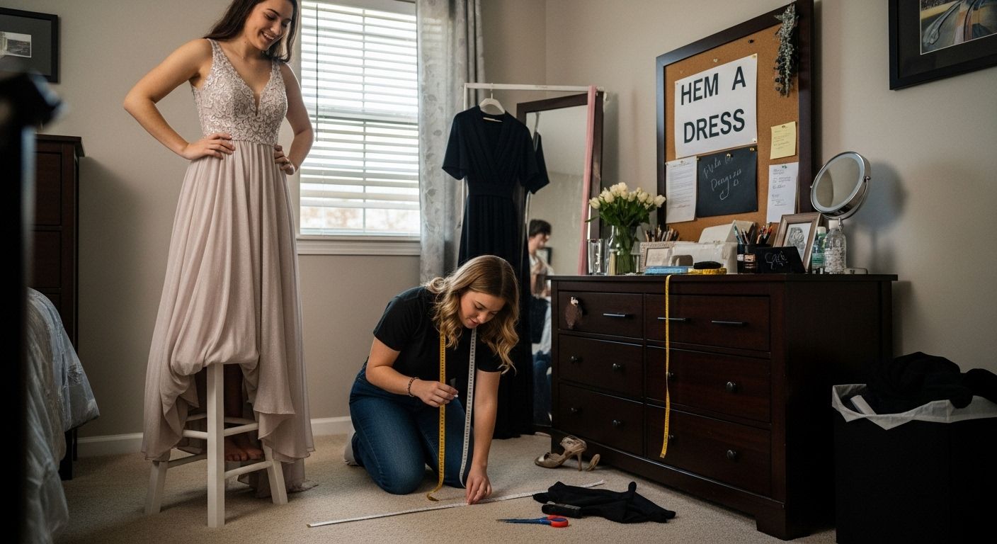 hemming prom dress