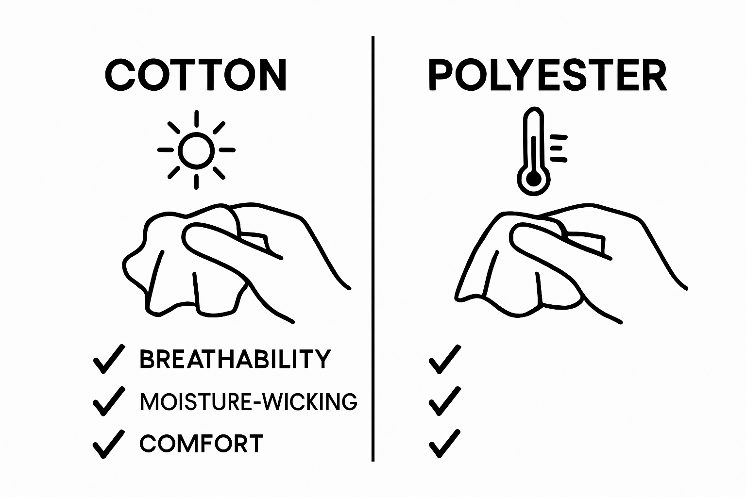 Comparison between cotton and polyester fabrics for hot weather
