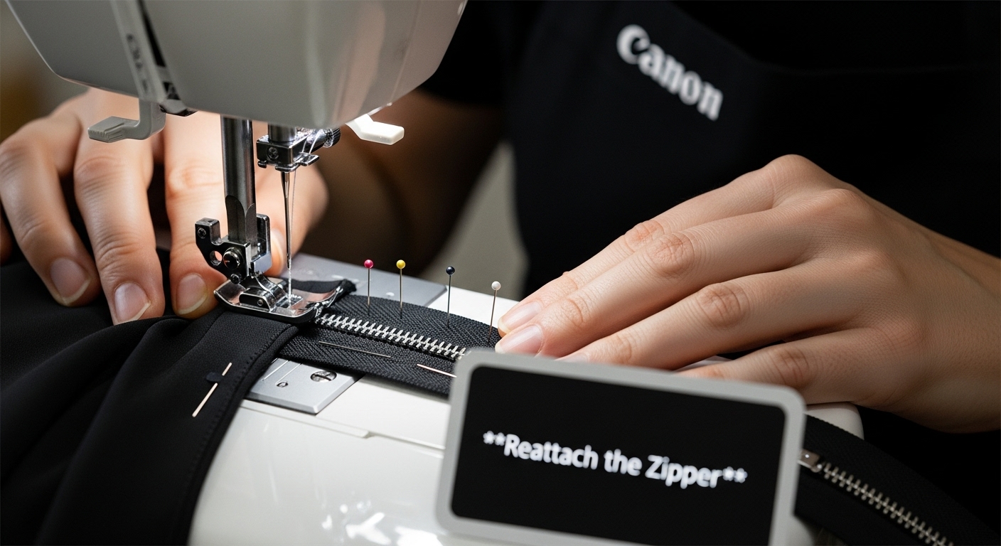 reattach dress zipper