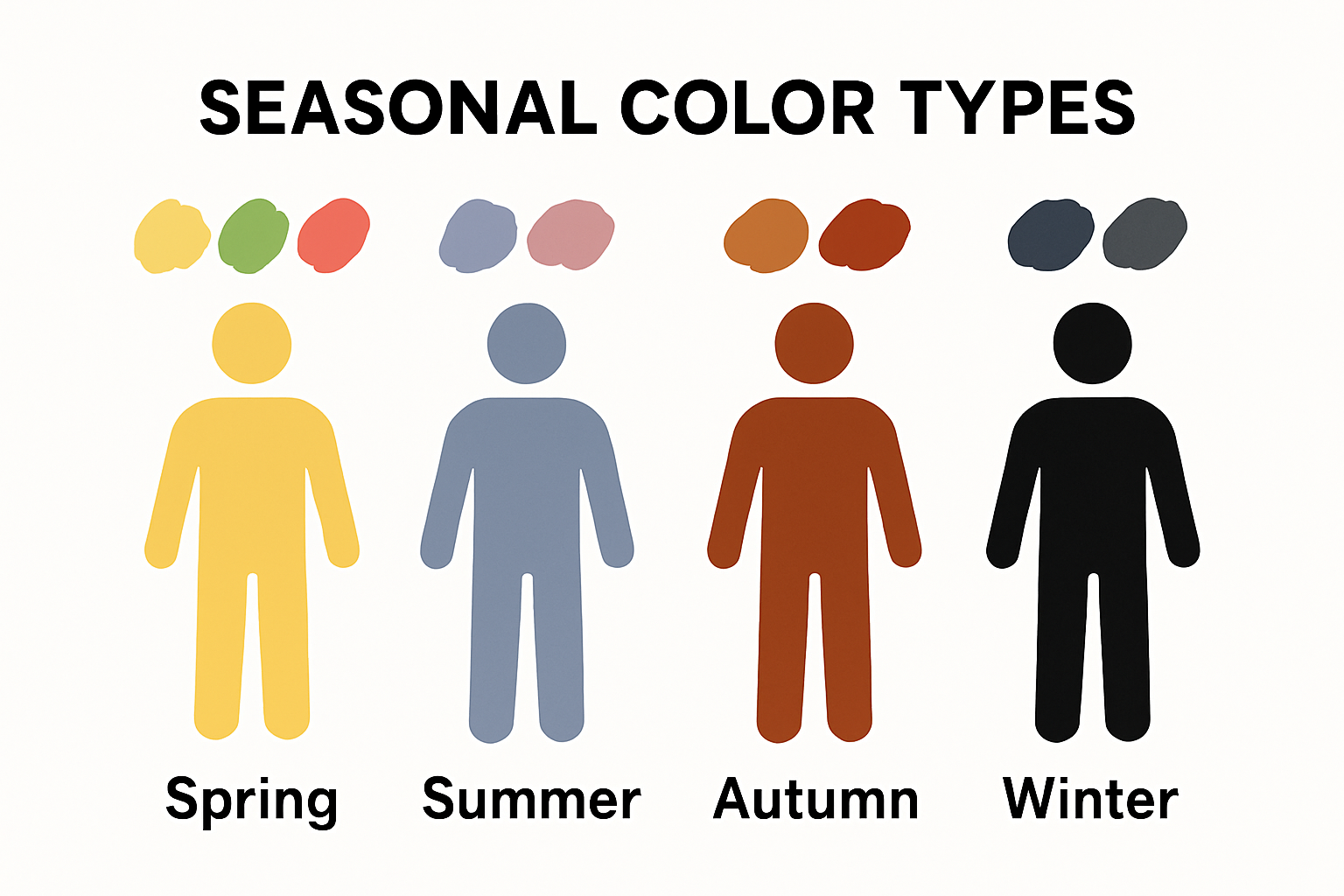 Four seasonal color palettes comparison