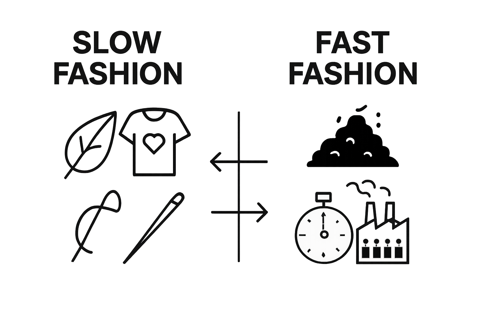 Visual comparison: slow fashion versus fast fashion key differences