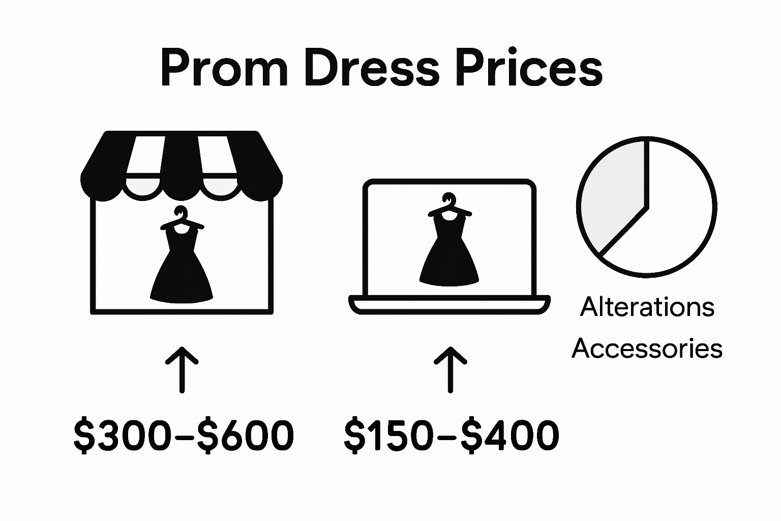 Prom dress price comparison infographic
