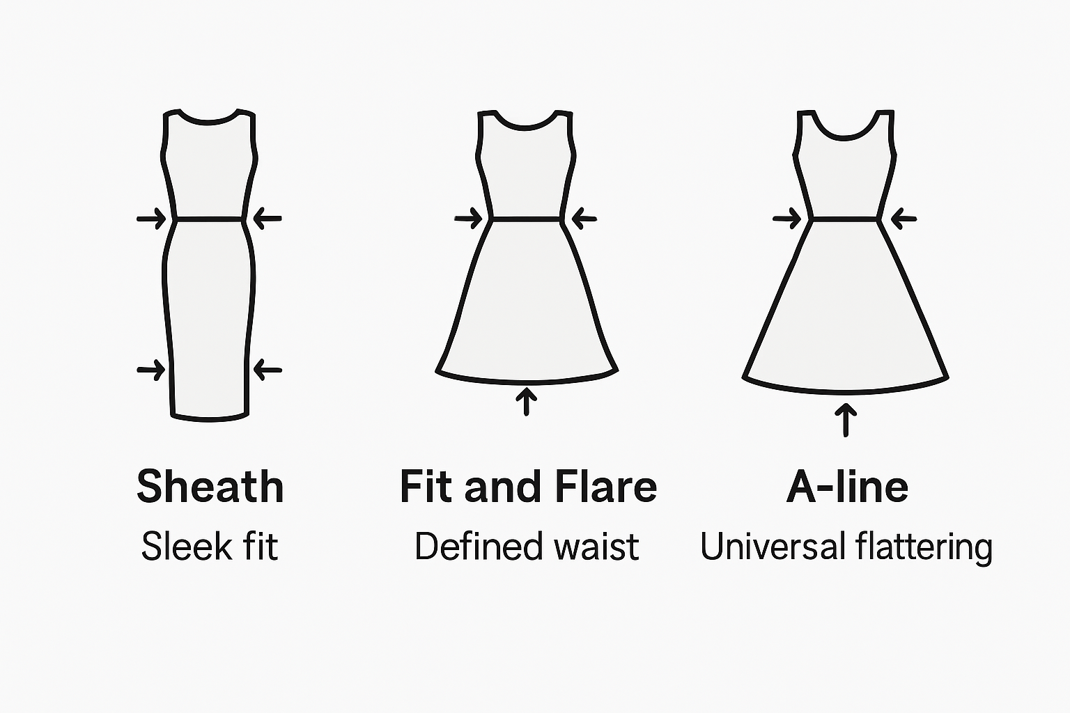 Infographic comparing prom dress silhouettes