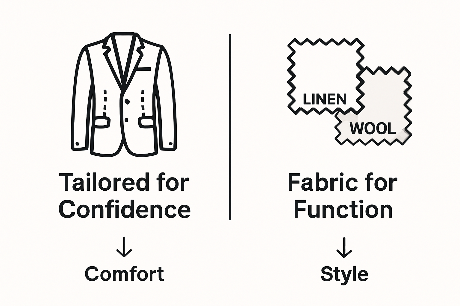 Infographic comparing fit and fabric choices