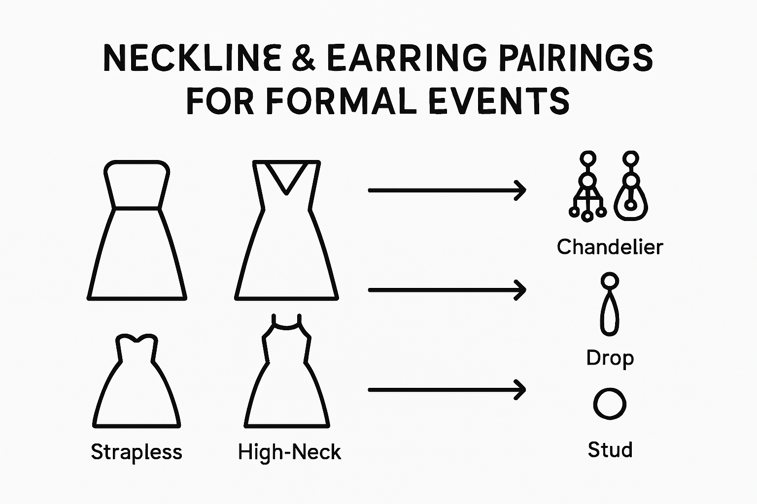 Earring and neckline pairing comparison infographic