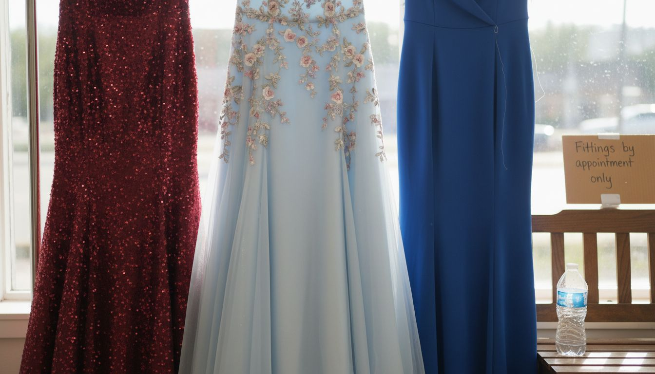Detail shot of trending prom dresses