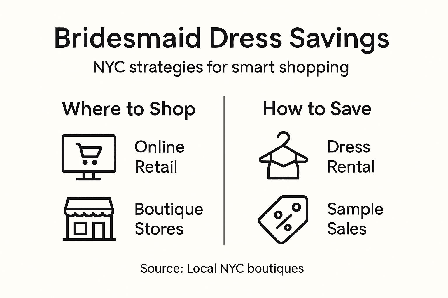 Infographic with bridesmaid dress savings tips