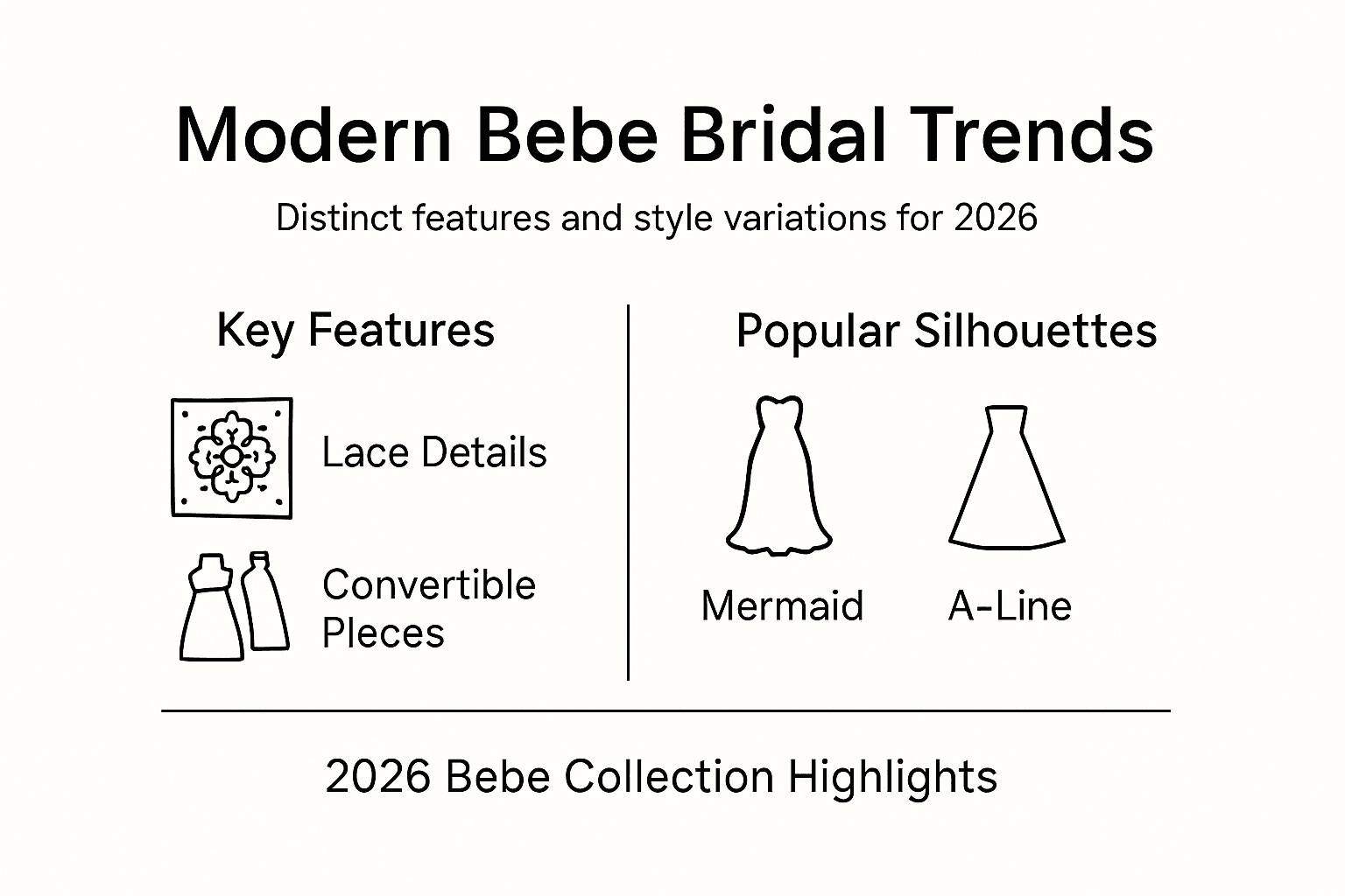 Infographic of Bebe dress styles and features
