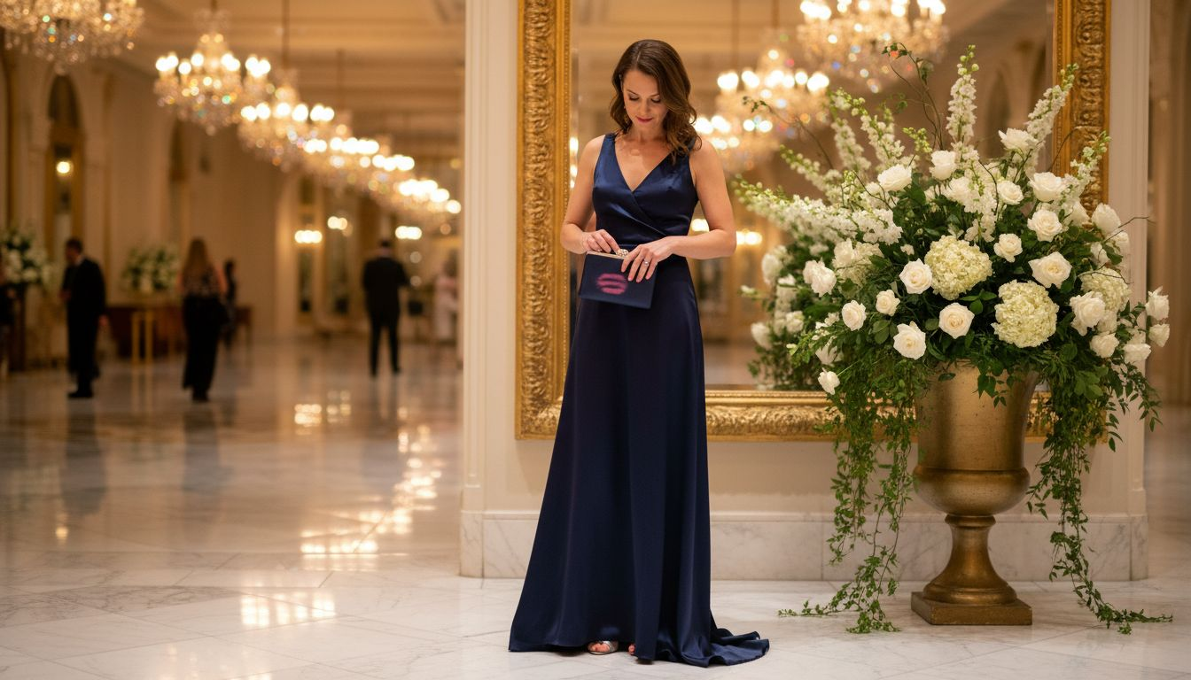 Woman in evening gown at luxury event