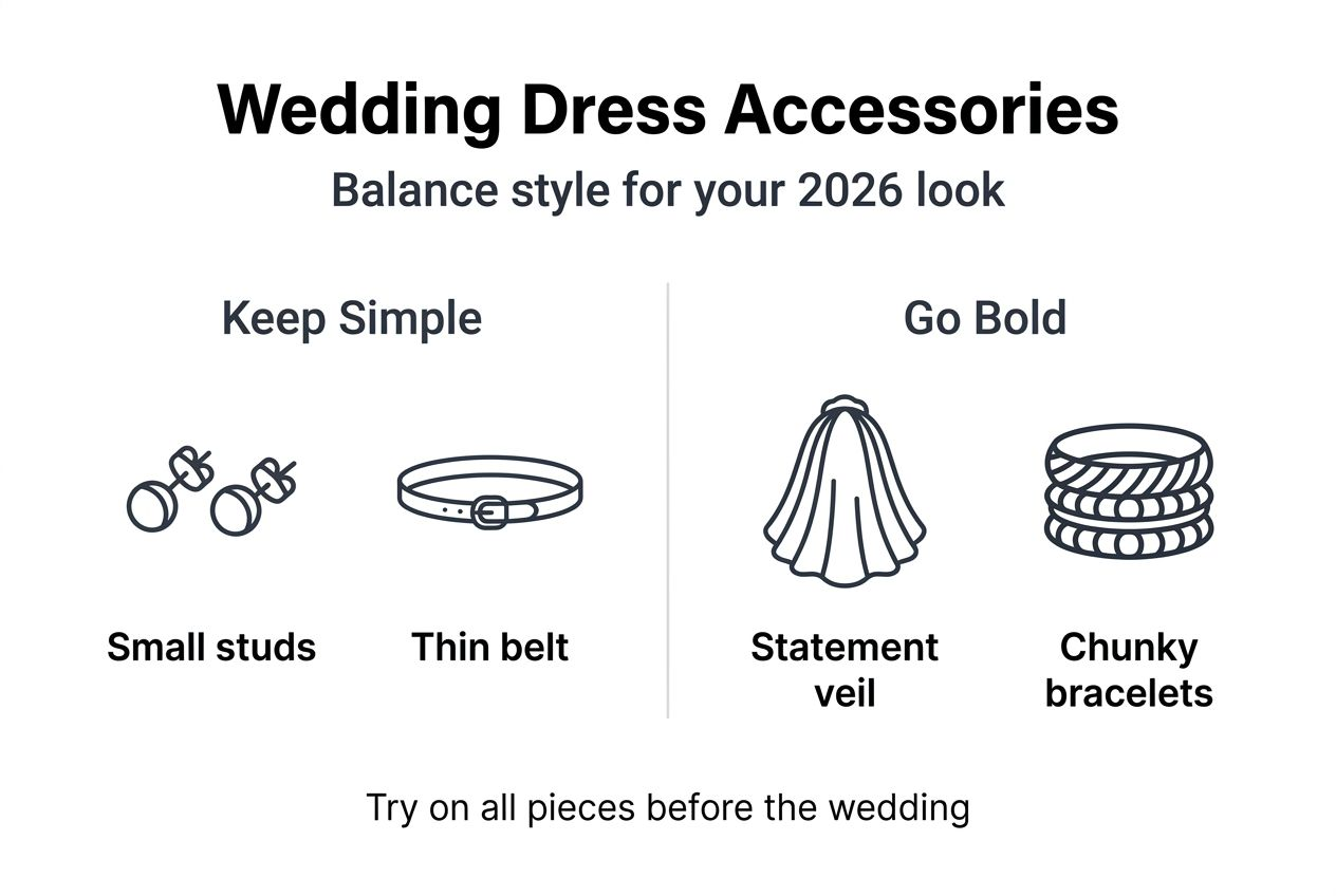 Infographic with wedding dress accessories balance