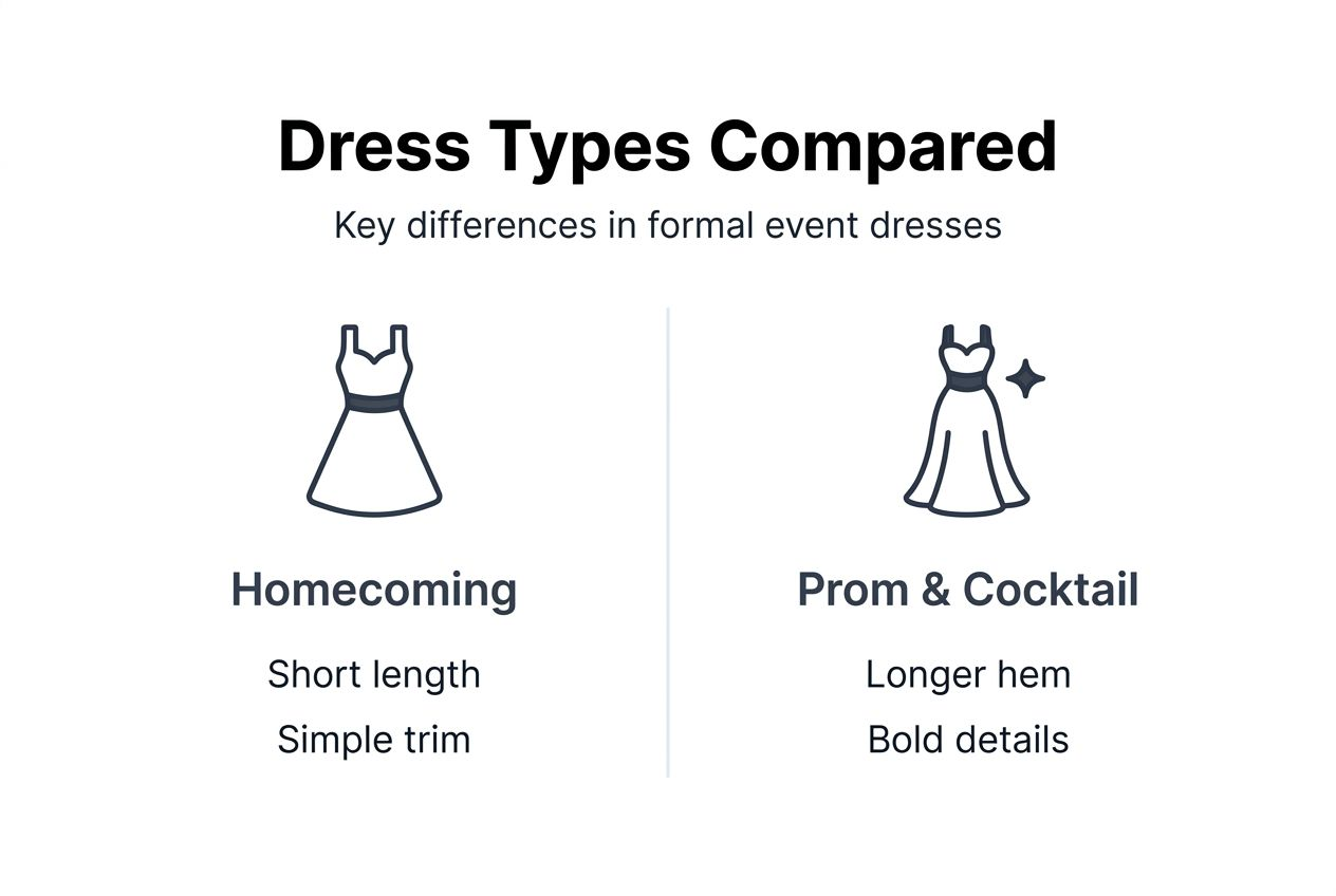 Infographic comparing homecoming and other dresses