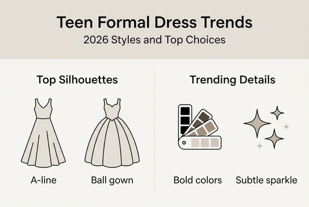 Infographic on teen dress silhouettes and trends