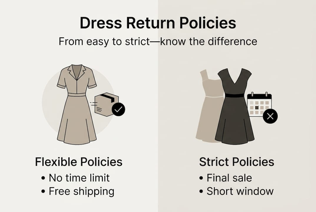 Infographic of flexible vs strict return policies
