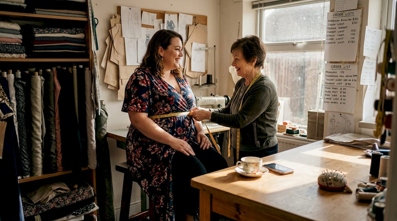 Tailor measuring plus size woman for fit