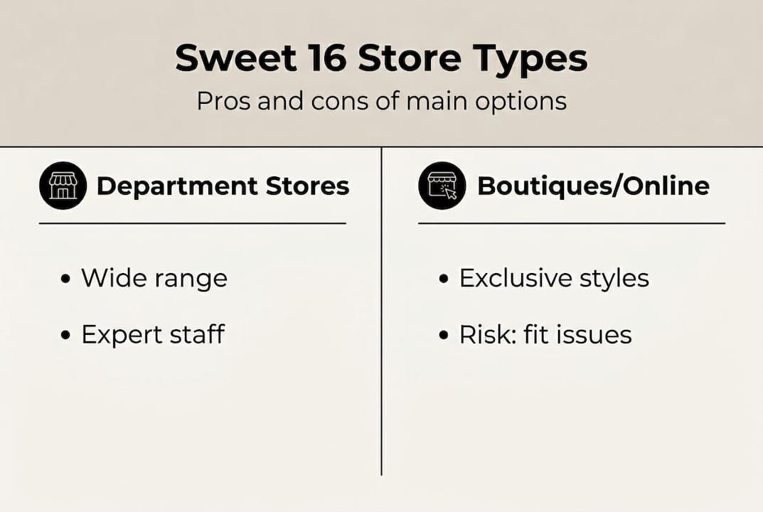 Infographic comparing Sweet 16 store types