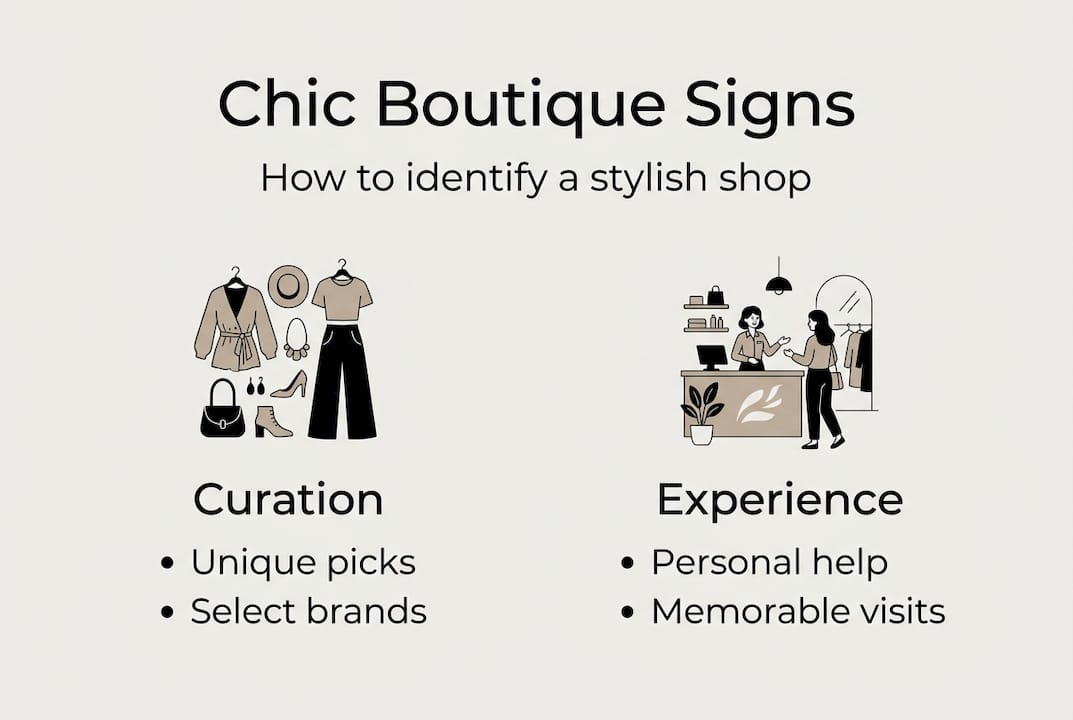 Infographic showing signs of a chic boutique