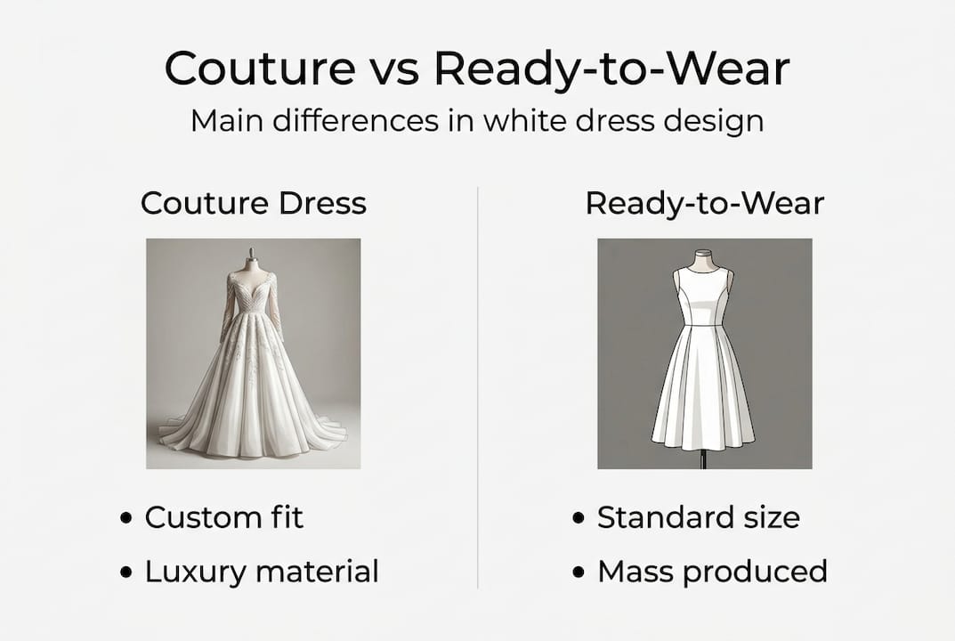 Infographic comparing couture and ready-to-wear dresses
