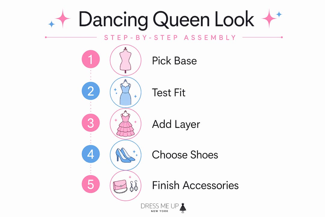 Infographic with five outfit assembly steps