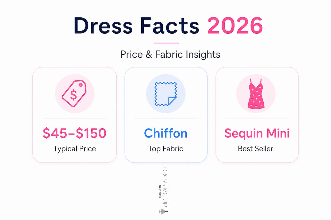 Stat cards for price, fabric, trends in after prom dresses