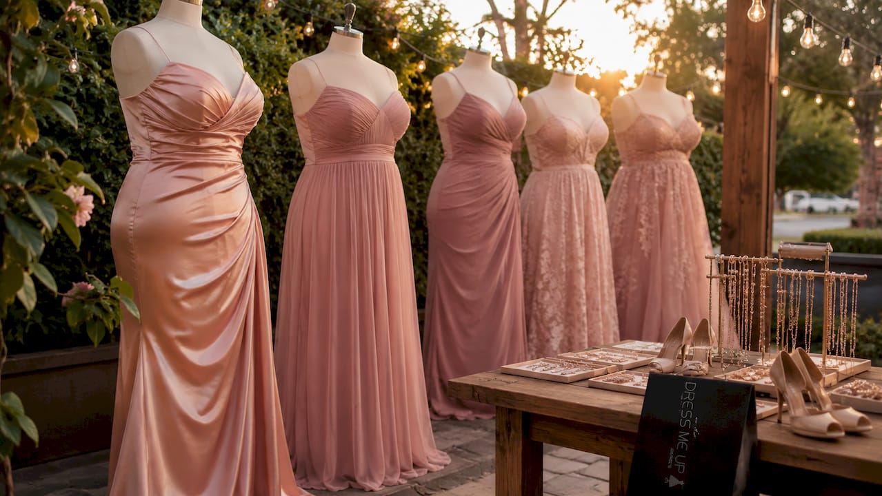 Boutique display of pink plus size dresses