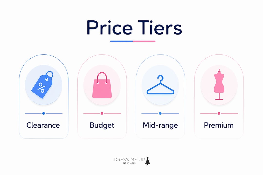 Infographic showing bridesmaid dress price tiers