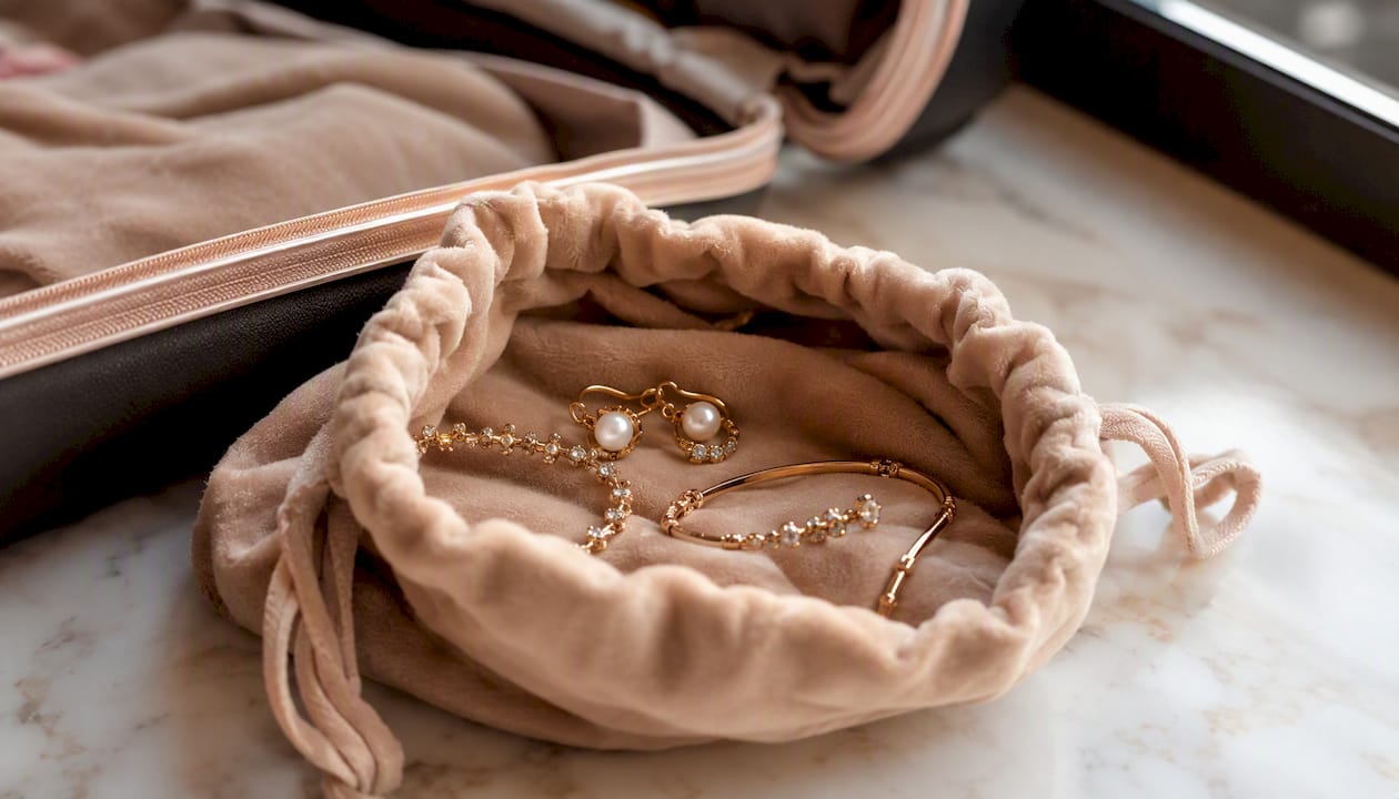 Delicate jewelry packed safely for travel