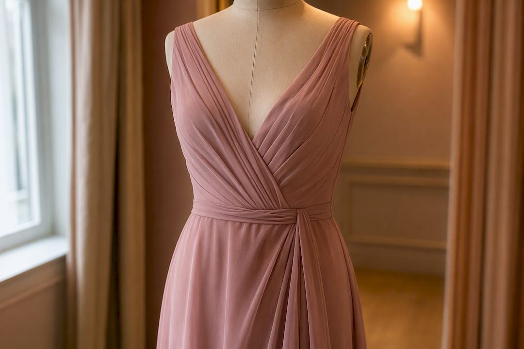 Close-up of petite gown torso detail