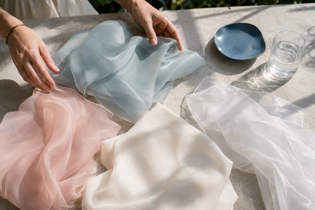 Lightweight formal fabrics in summer light