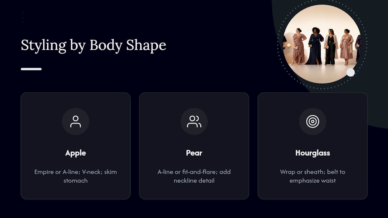Body-shape dress styling comparison
