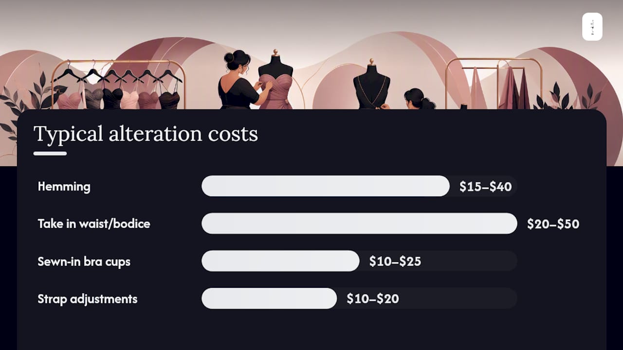 Prom dress alteration cost ranges