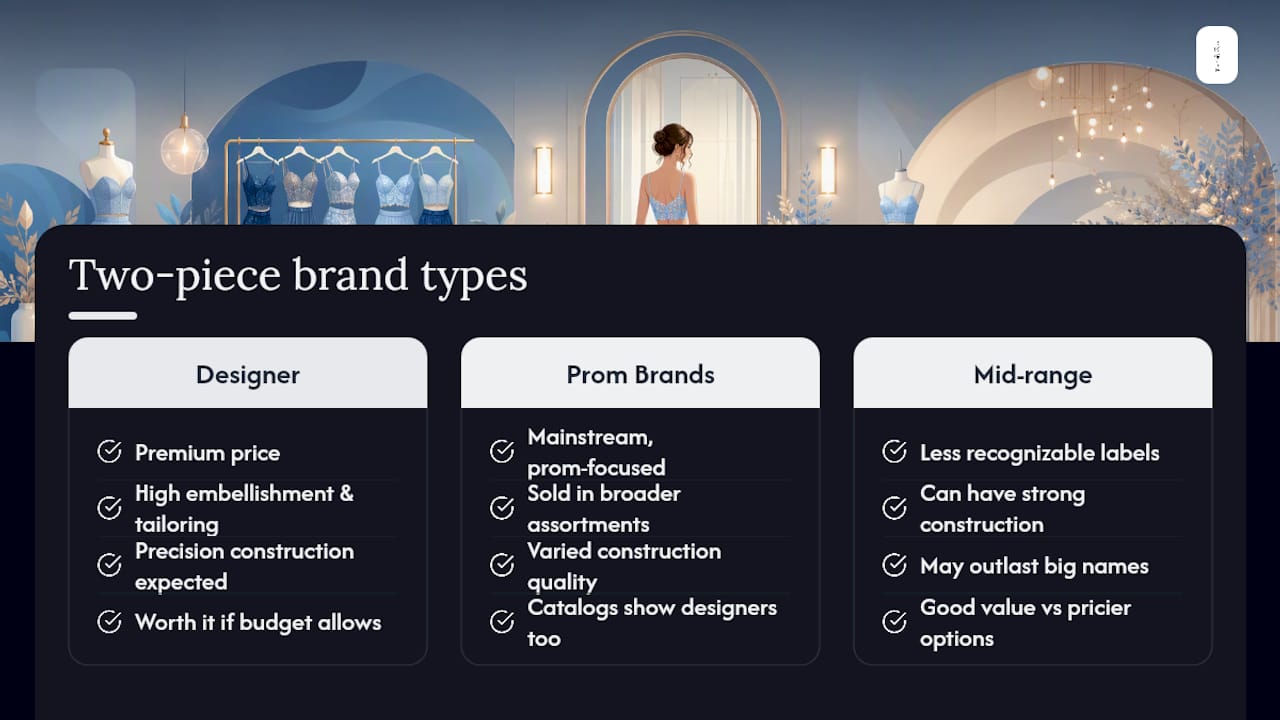 Which Designers and Brands Focus on Two-Piece Prom Dresses? — overview diagram