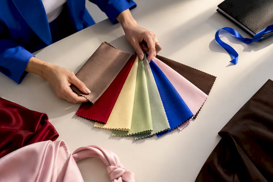 Formalwear fabric swatches in bestselling colors