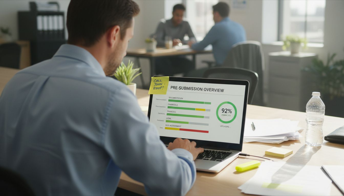 eCommerce owner reviewing SEO analytics in office