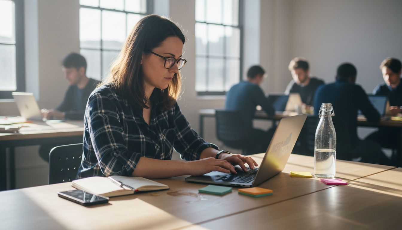 Small business owner reviews social media growth