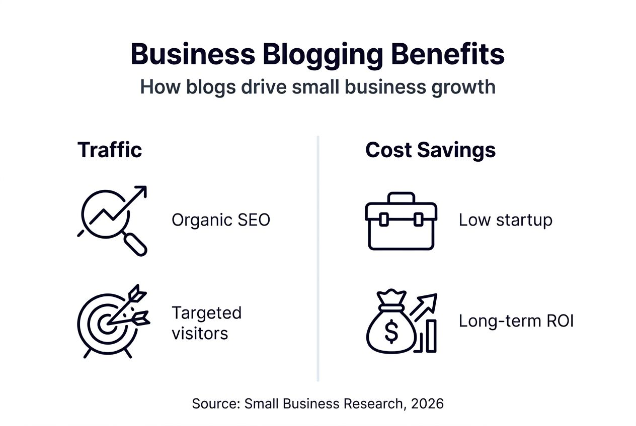 Infographic on blogging benefits for small business