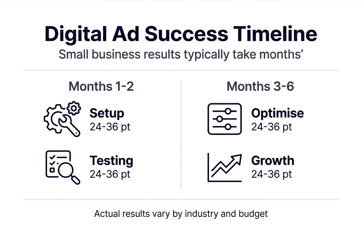 Infographic showing digital ad results timeline