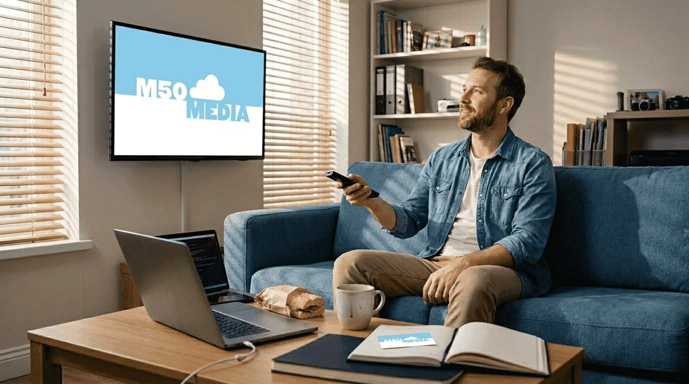 Viewing connected tv advertising in home workspace