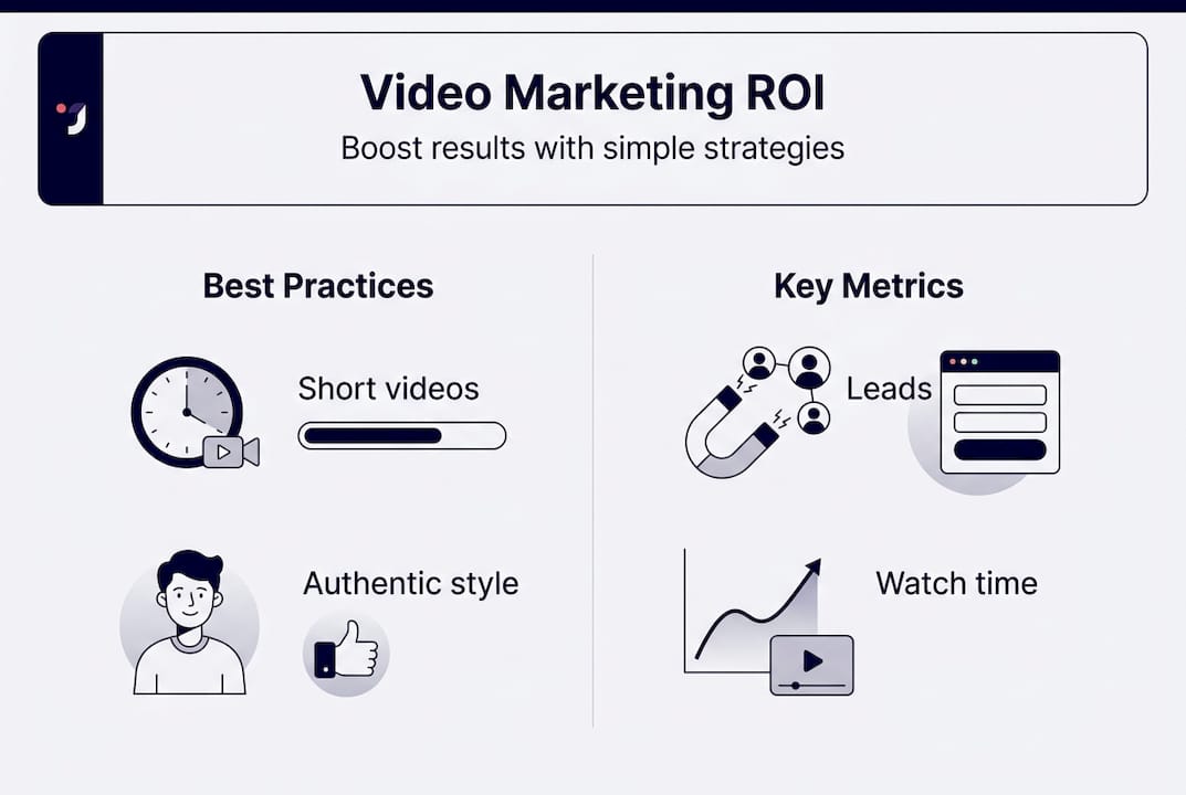 Infographic of video marketing best practices and metrics
