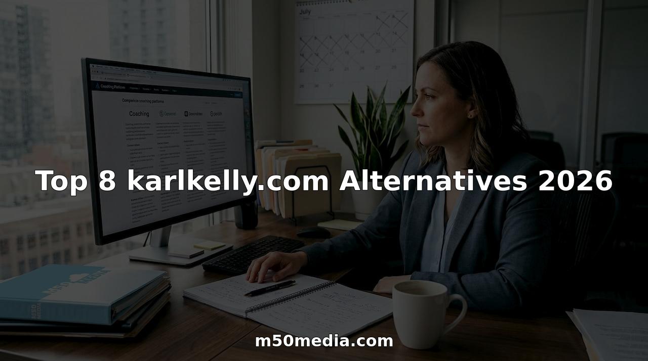 Professional woman comparing coaching platforms