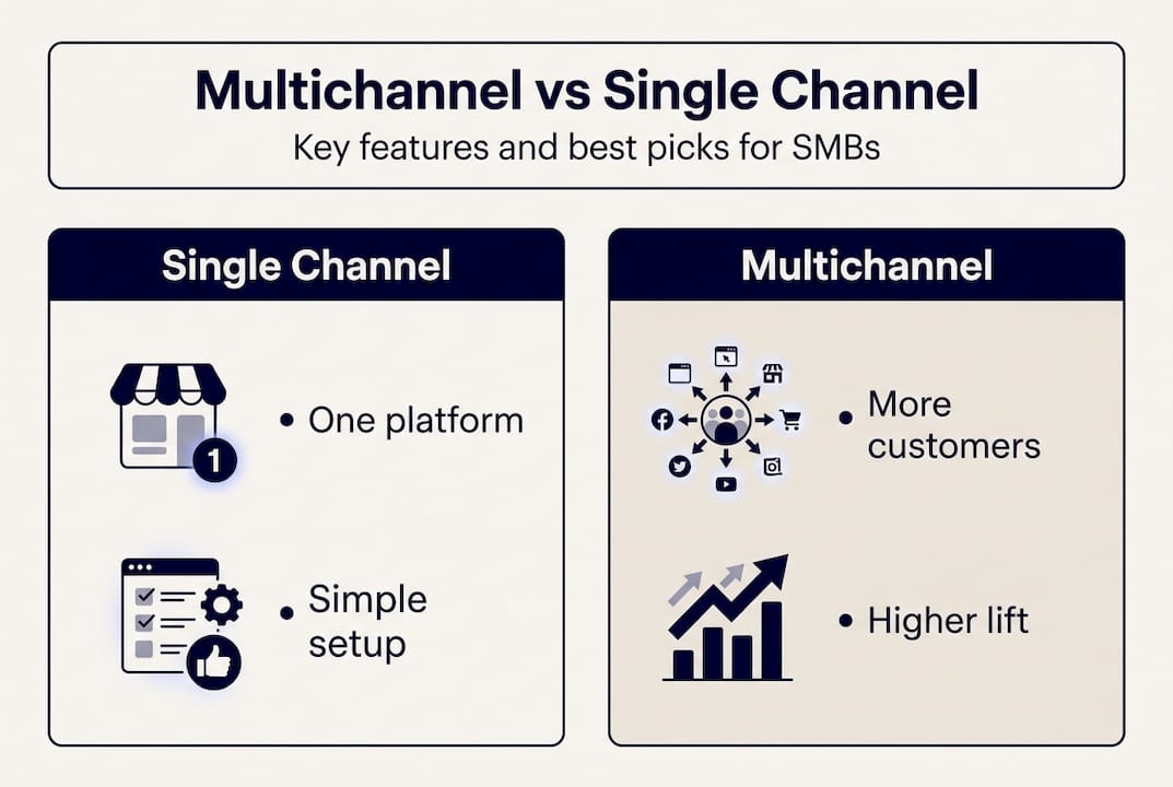 Infographic comparing single and multichannel strategy