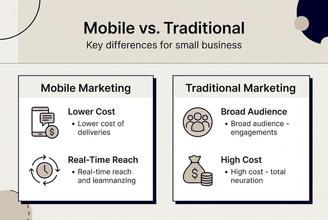 Infographic comparing mobile and traditional marketing