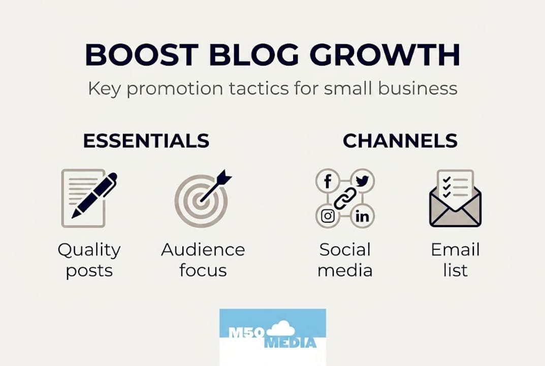 Infographic with key small business blog tips