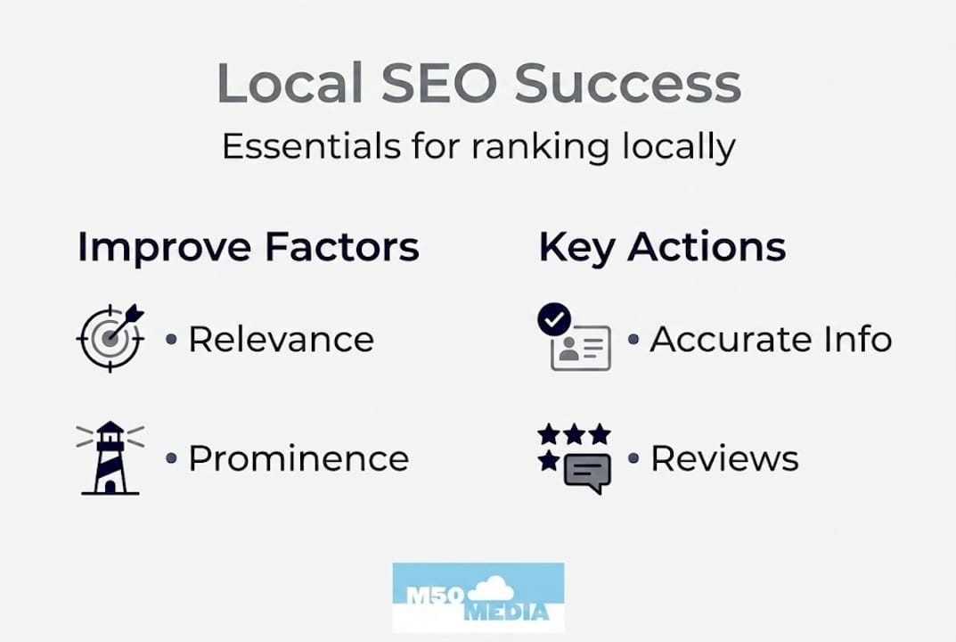 Infographic on SEO ranking essentials for businesses