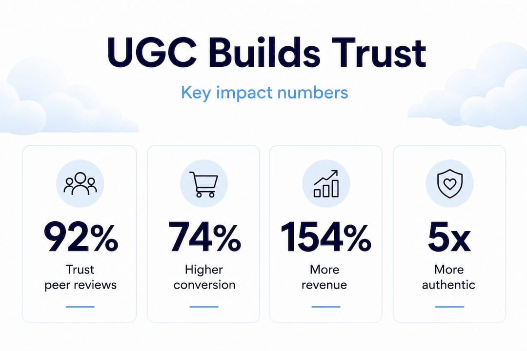 Infographic showing UGC trust and engagement statistics