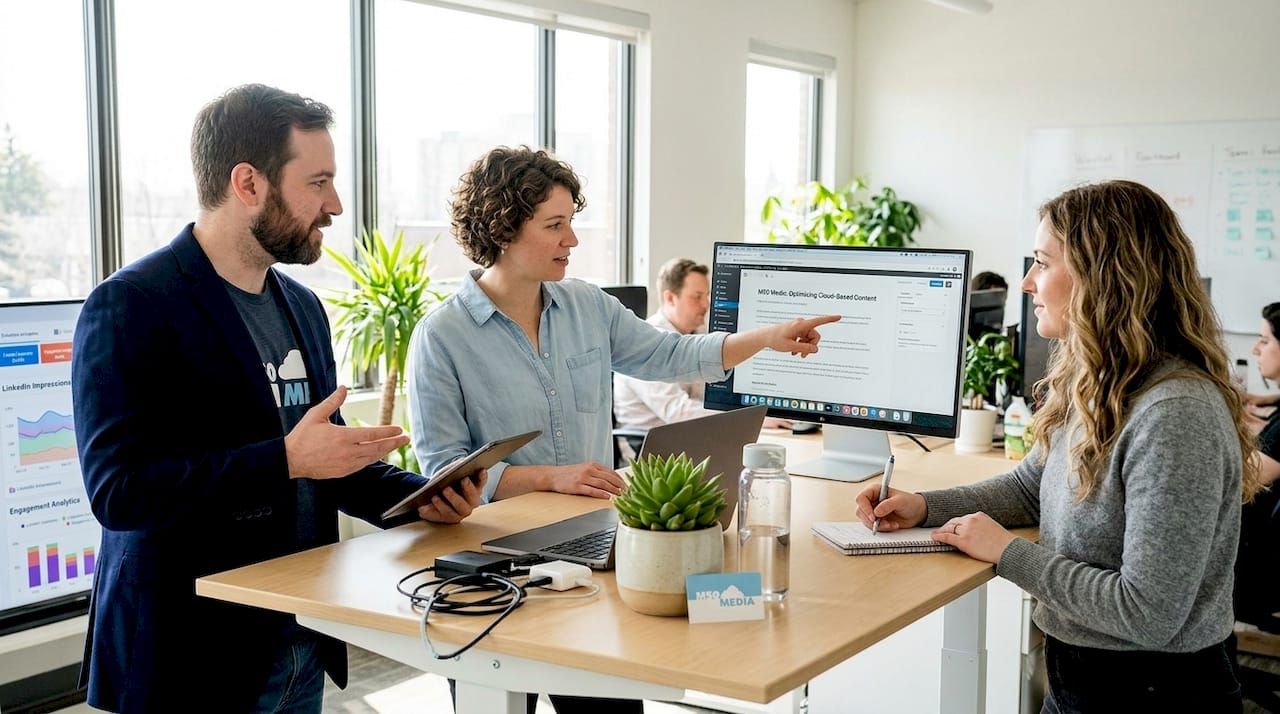 Team collaborating on inbound marketing strategy