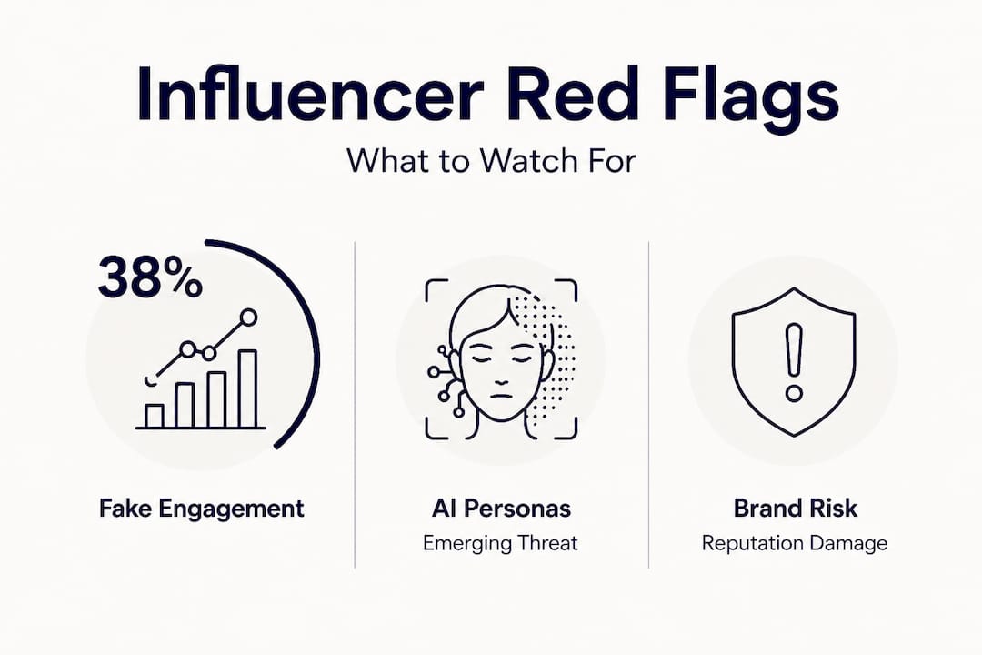 Infographic showing influencer marketing red flag statistics