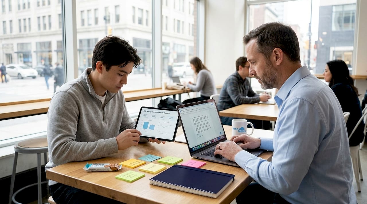 Colleagues collaborate on growth experiment